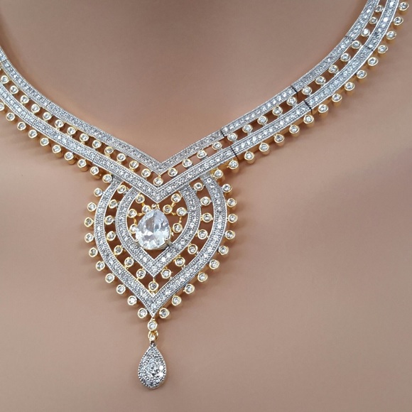 NWT Cubic Zirconia Necklace Set - Picture 5 of 8